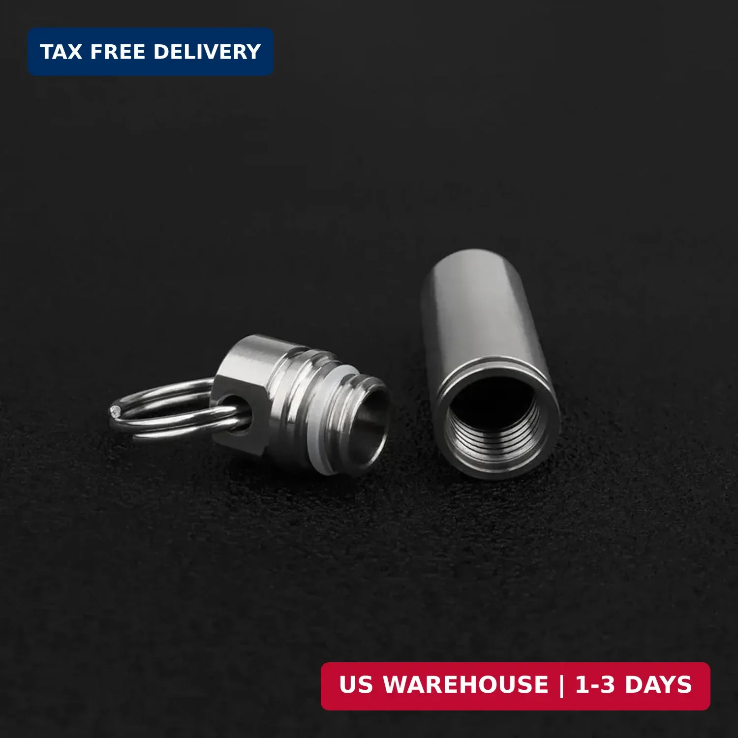 Titanium Pill Holder Keychain, Waterproof Portable Pill Organizer Container for