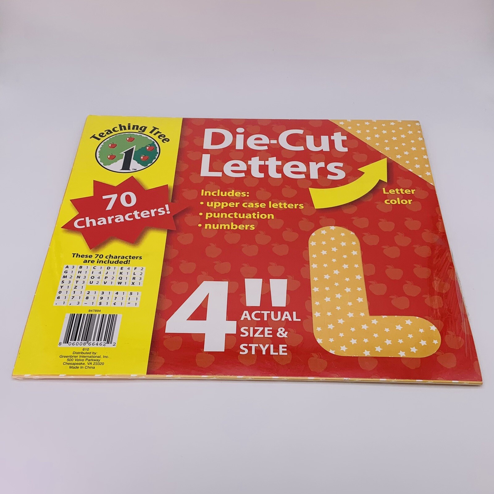 Teaching Tree 4” Die Cut Letters Punctuation Numbers 70 Characters Orange - New