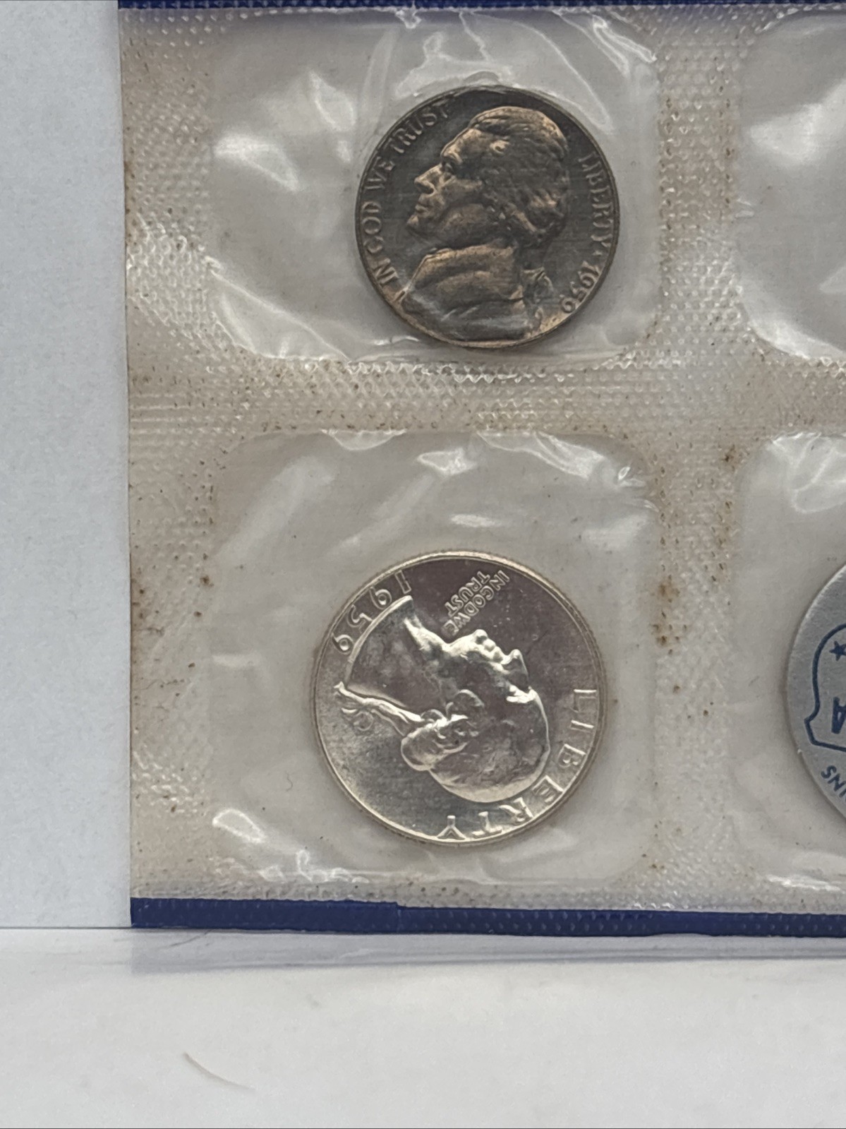 1959 Philadelphia Mint UNCIRCULATED Set Missing Half - 90% silver quarter & dime