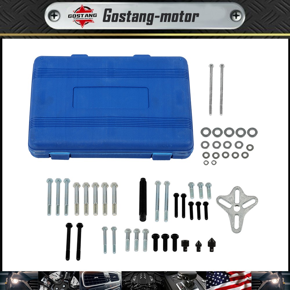 46Pcs Balancer Puller Set Steering Wheel Gear Puller Crank Shaft Pulley w/ Box