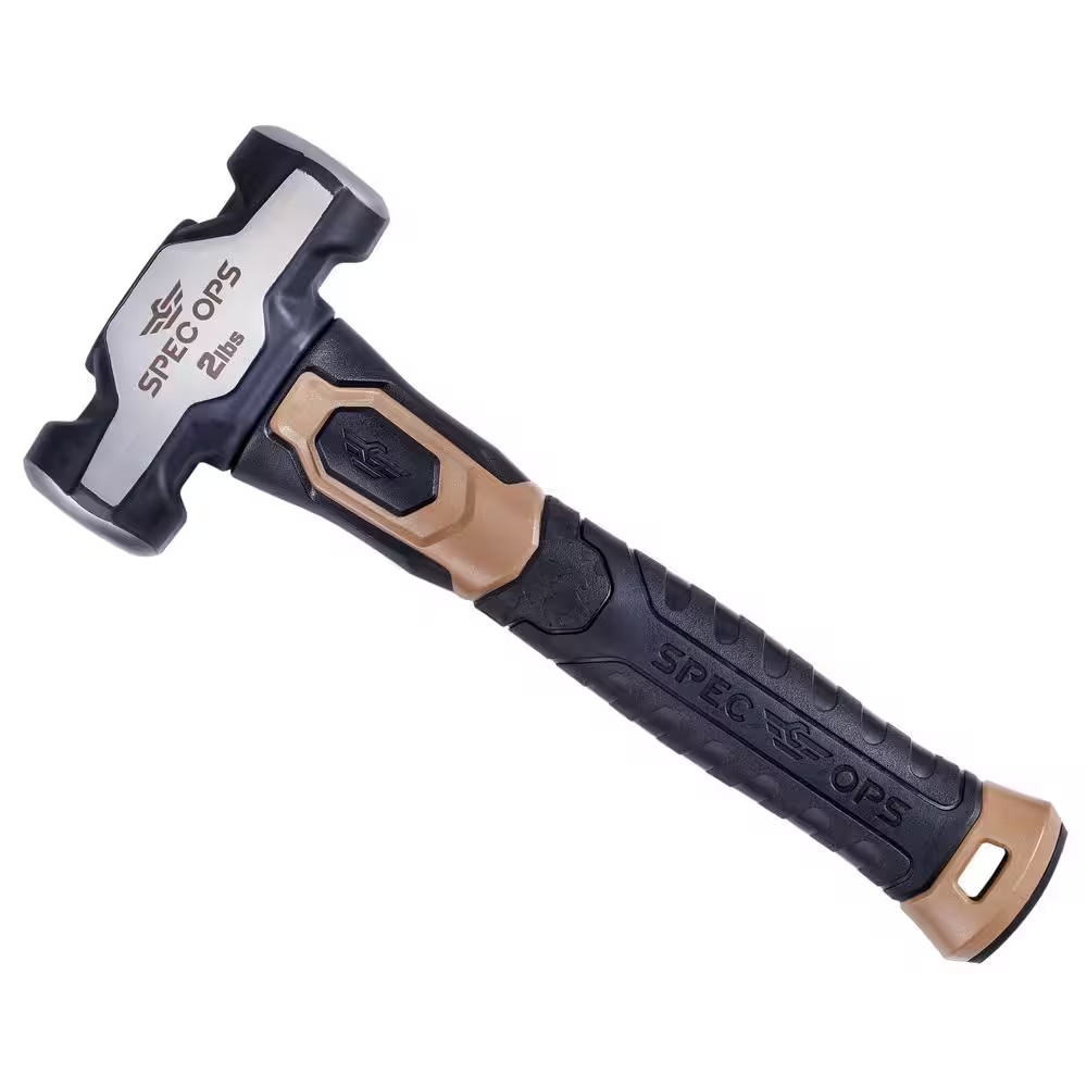 Drilling Hammer, 2 Lb. Sledge Hammer with Bi-Material Shock Absorbing and Vibrat