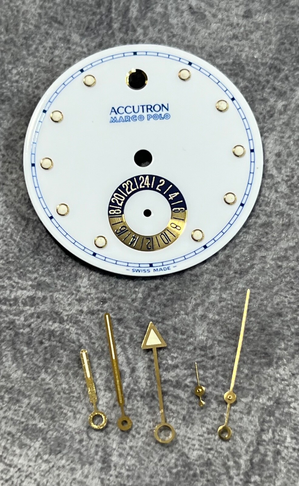 ACCUTRON MARCO POLO Dial 27.5m Swiss Made Hands included Fit ETA 255.465 Bulova