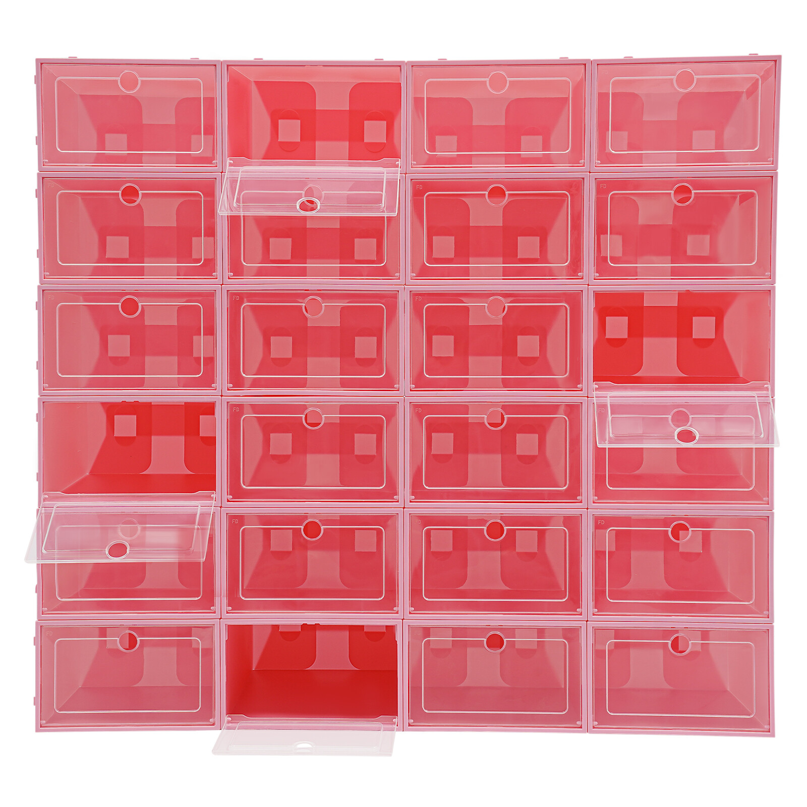 24-Pack Clear Lid Shoe Storage Boxes – Stackable & Space-Saving Solution