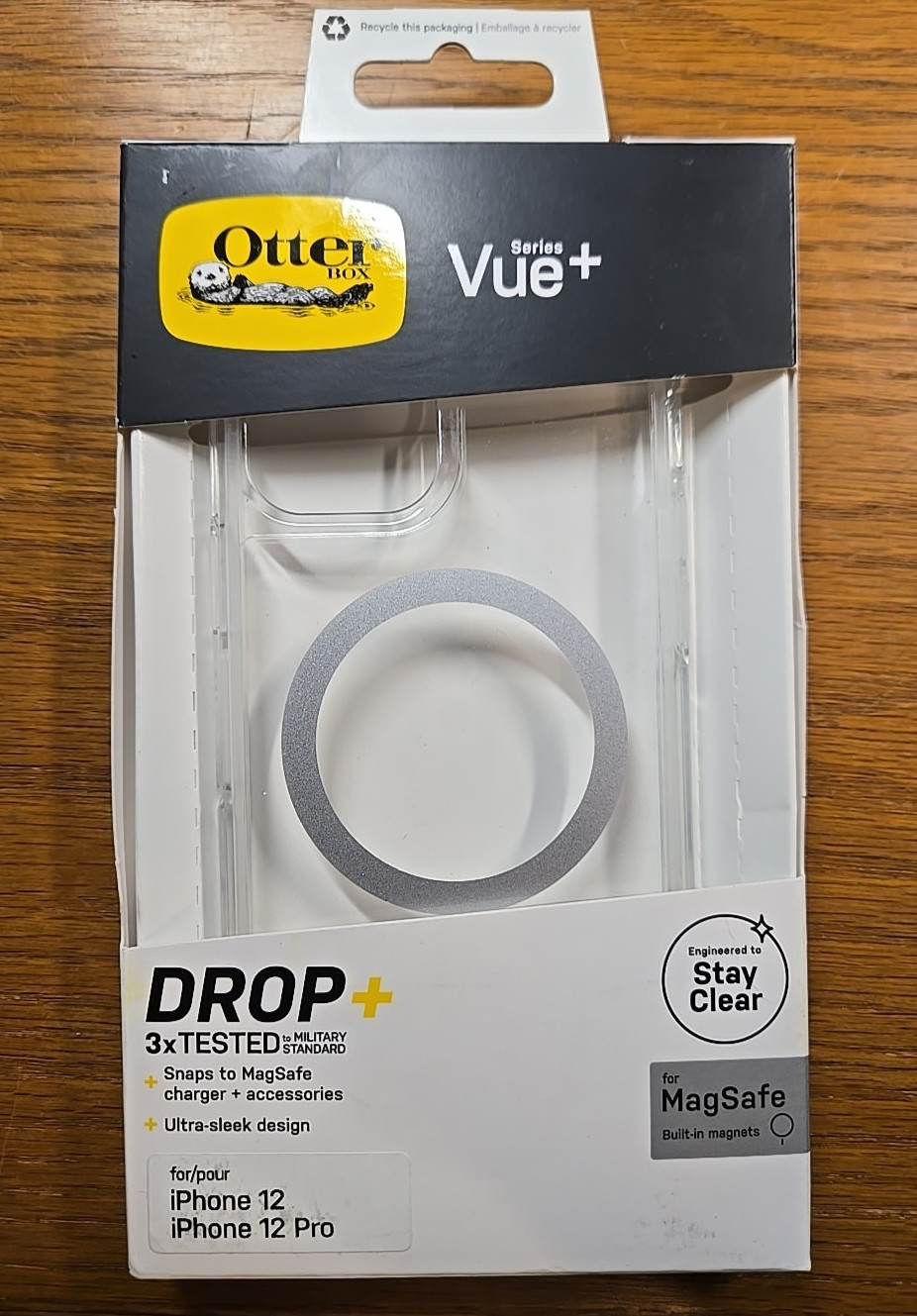 NEW OtterBox 77-92234 Vue+ Series Case Apple iPhone 12 & 12 Pro Clear