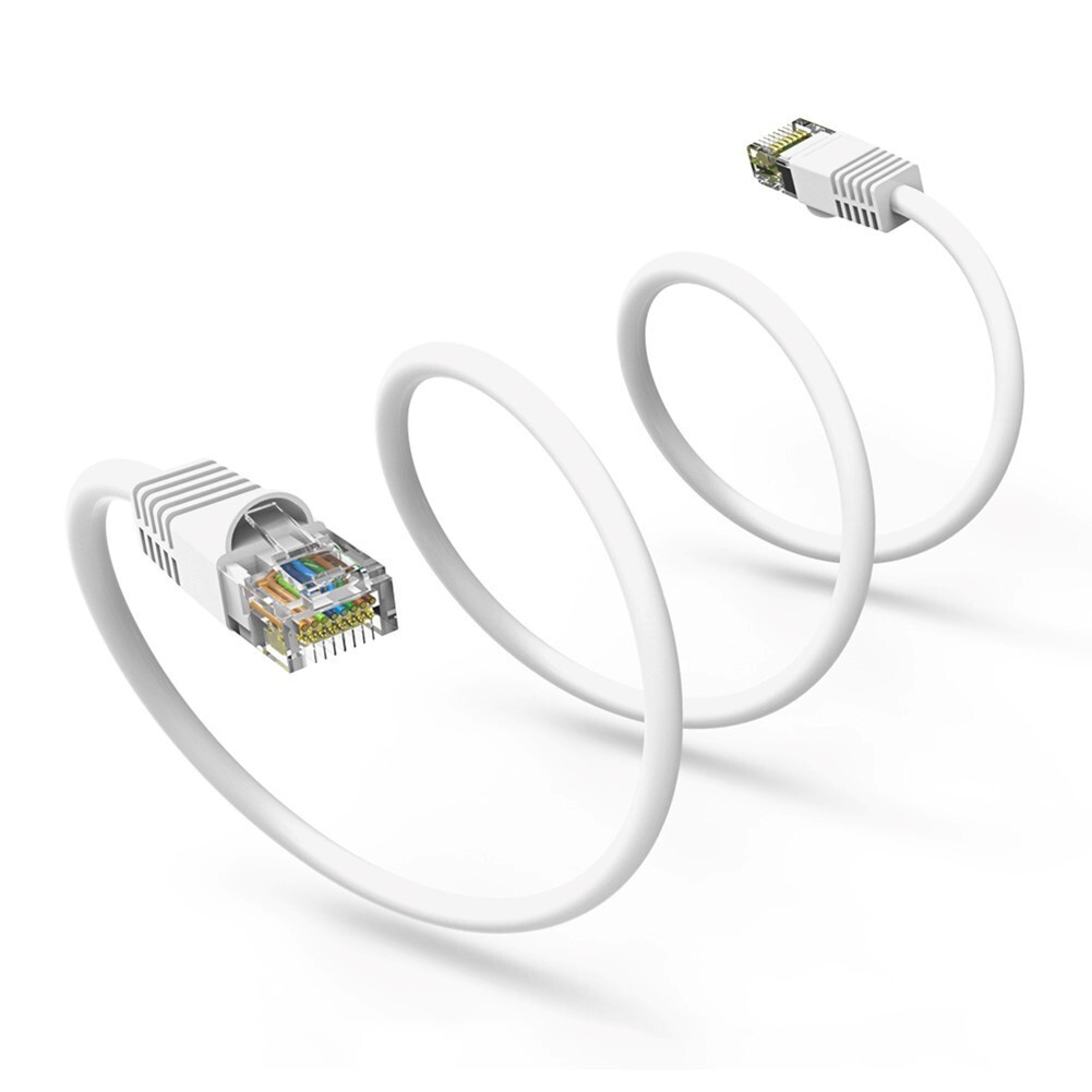 2FT Cat6 RJ45 Network LAN Ethernet UTP Snagless Patch Cable Pure Copper White