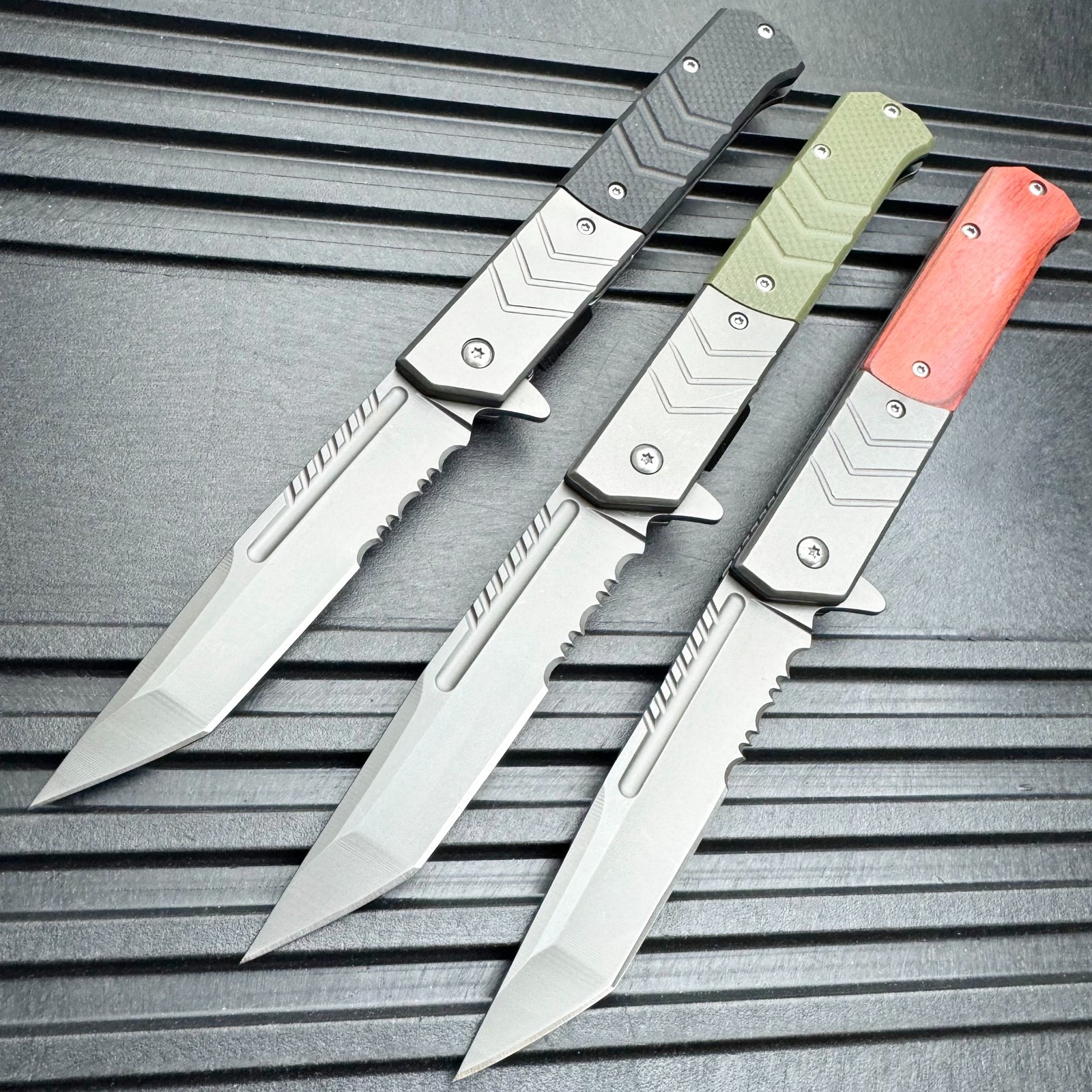 9" Military G10 Combat Survival Heavy Duty Spring Assisted Folding Pocket Knife