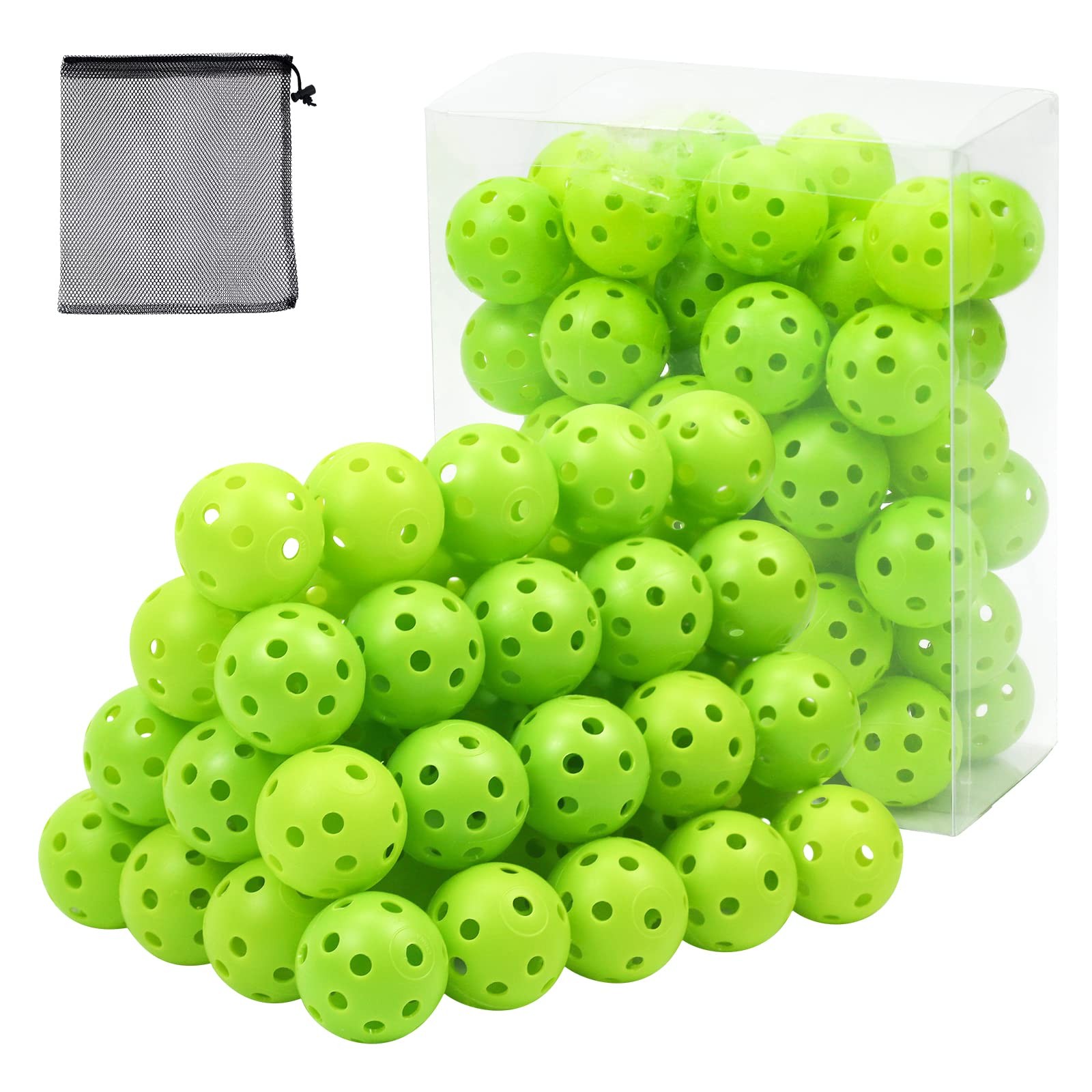 Bac-kitchen 50 Pack Plastic Golf Balls Practice 1.6 inch in diameter, Green