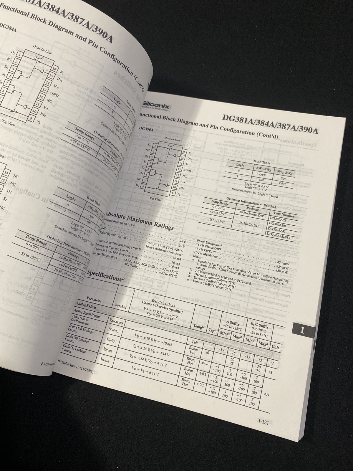 Siliconix 1994 analog Integrated Circuits Catalog / Data book