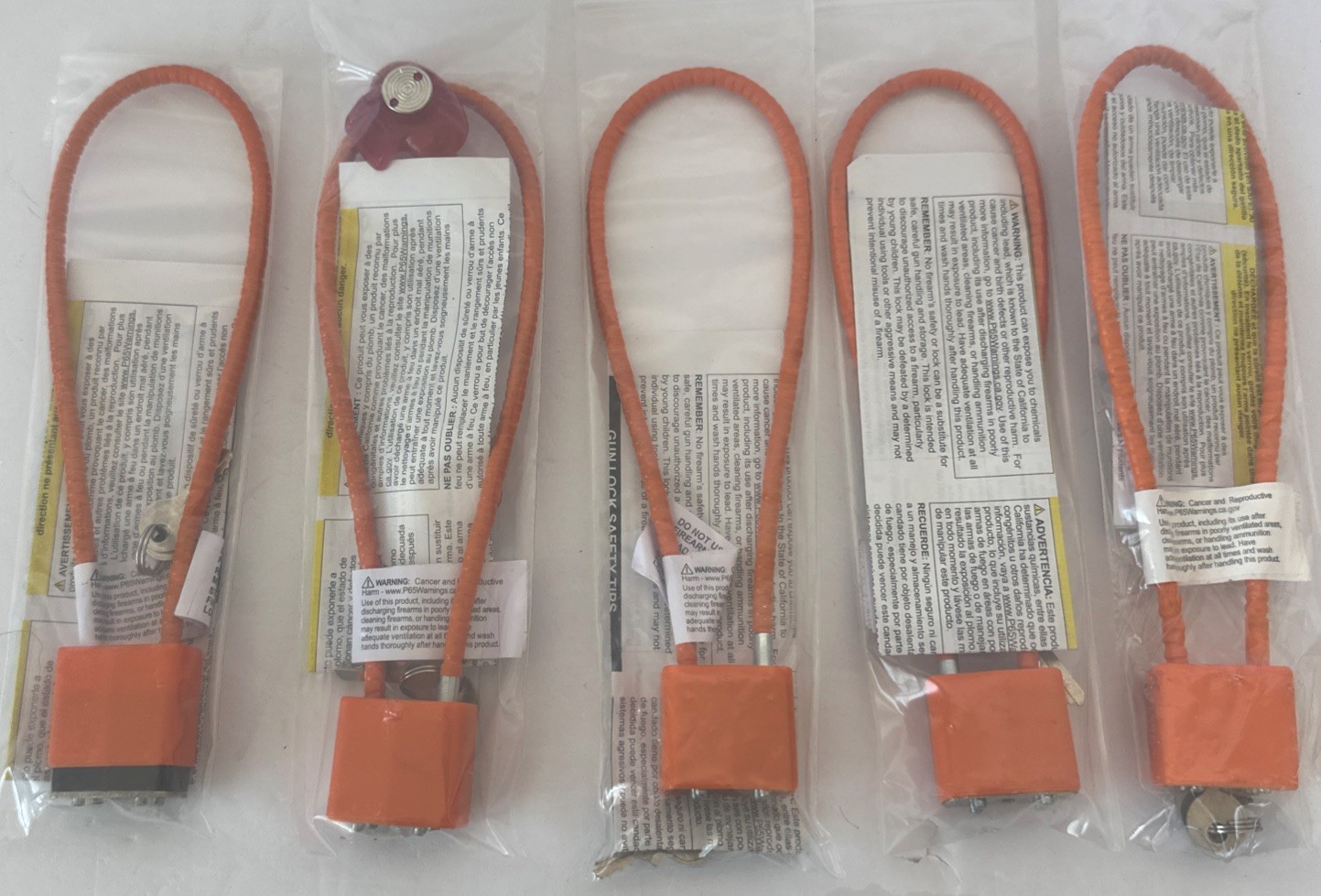 Regal R15SC3 DOJ Approved Firearm Safety Device 15" Cable Lock - New Lot of 5