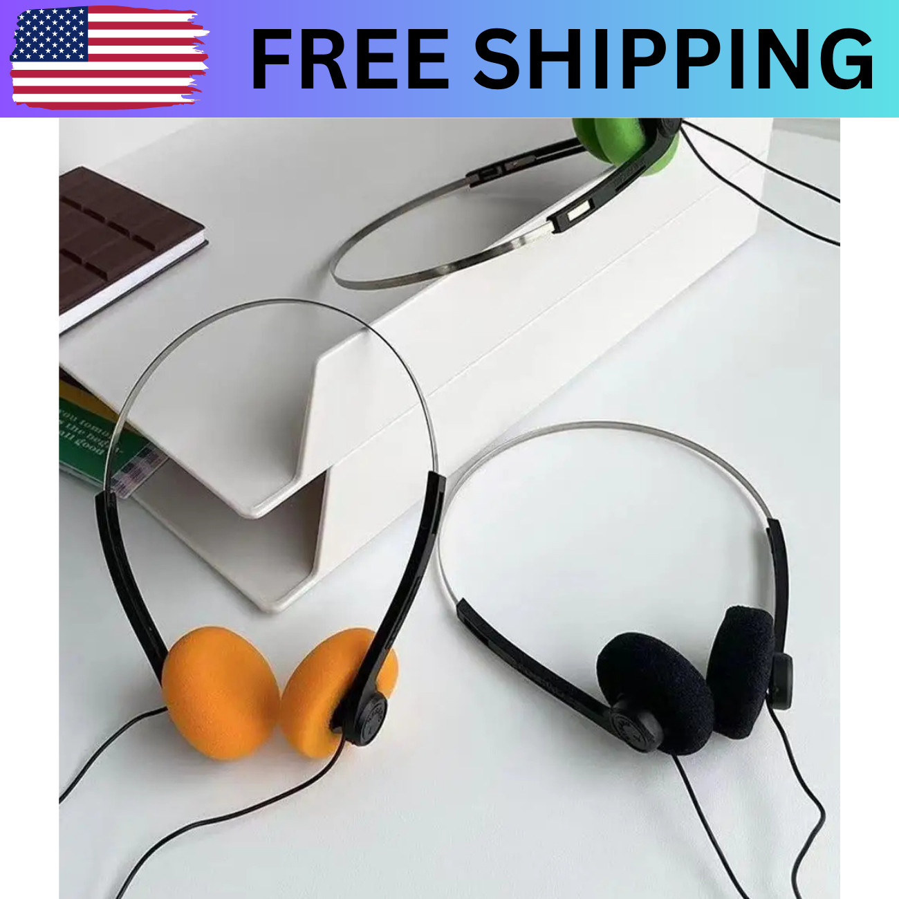 Retro Over-Ear Headphone Vintage Underwire Headphone for Walkman*