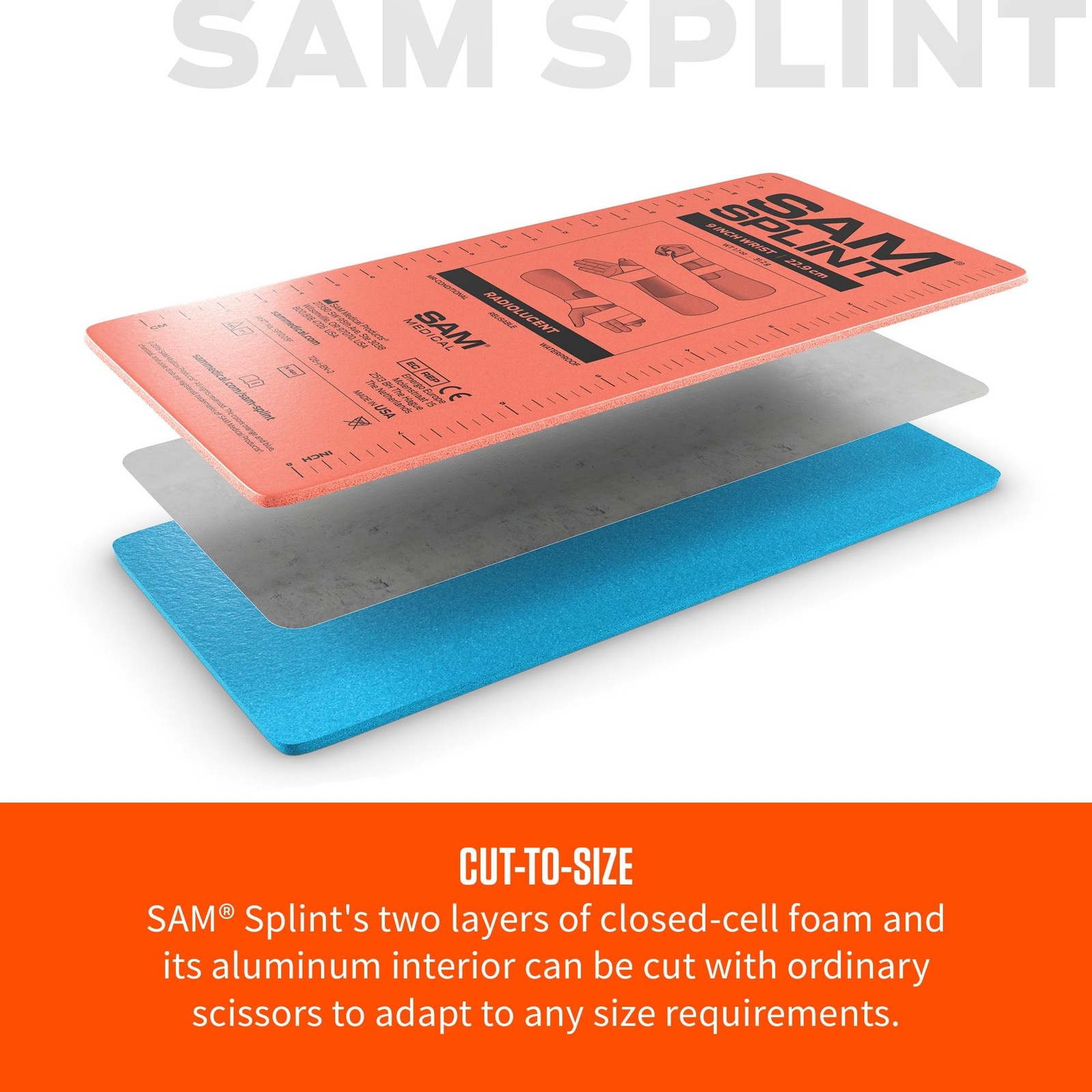 SAM® SPLINT - 9"- CHARCOAL GRAY