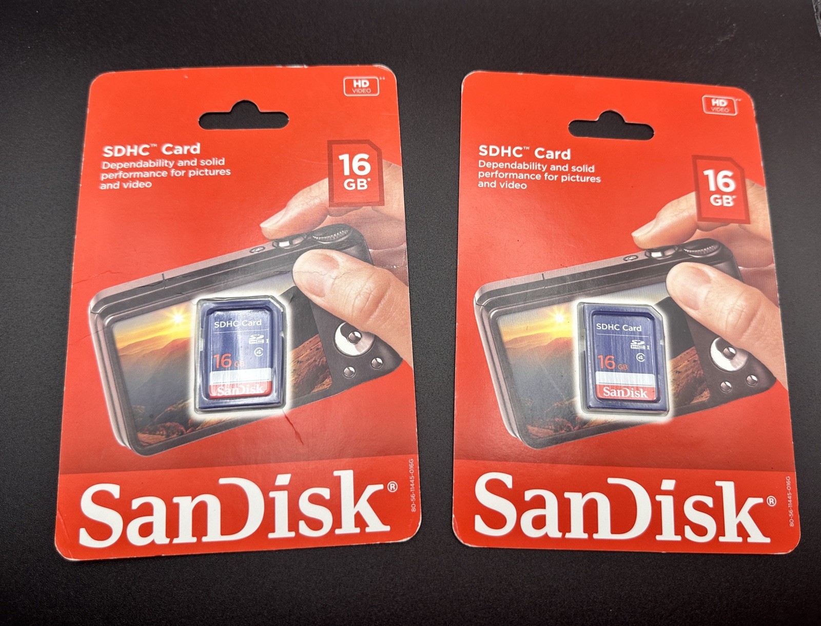(Lot of 2) SanDisk SDHC HD Video 16GB Memory Card (SDSDB-016G-A46)
