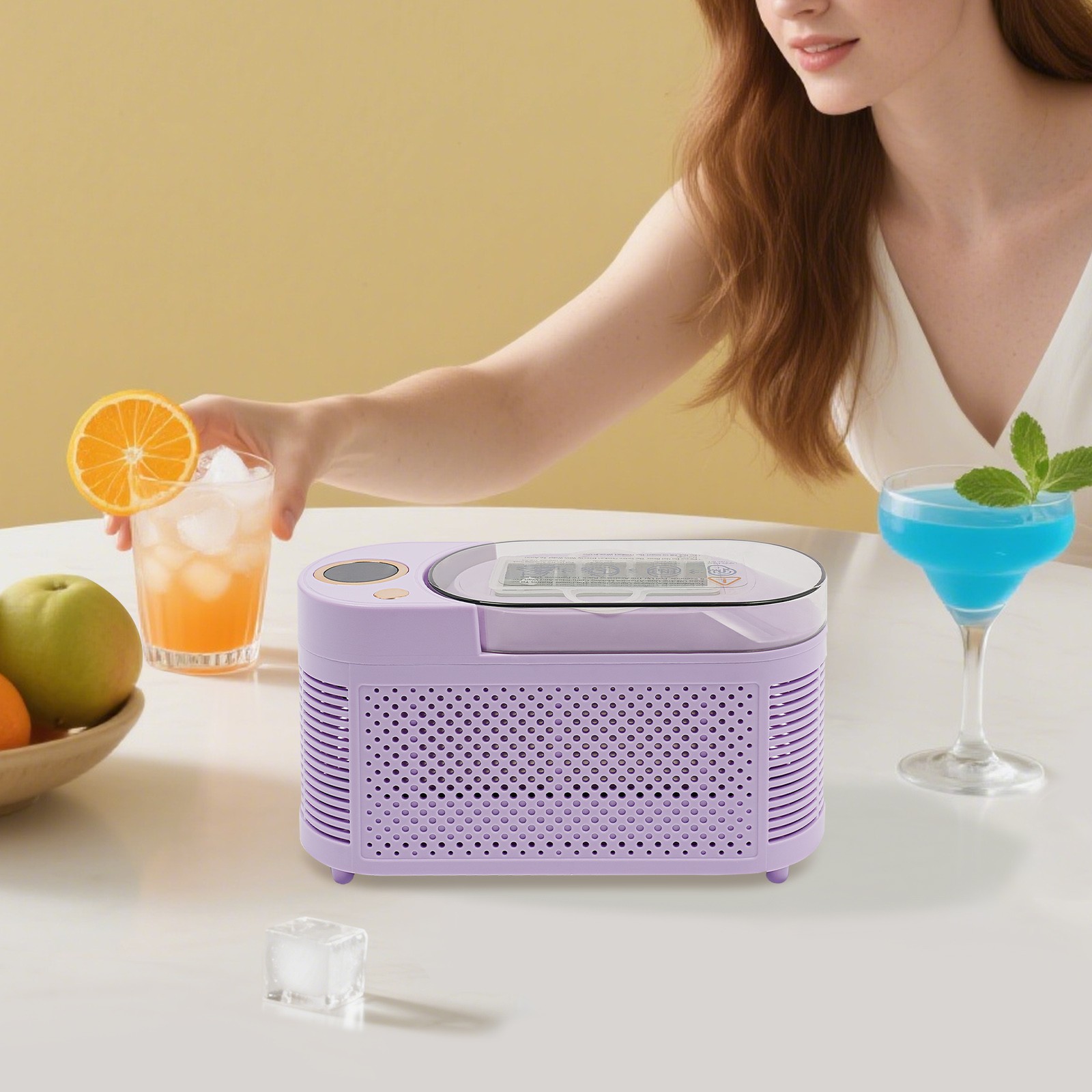 Ice Maker, Mini Countertop Ice Maker, Compact Ice Machine for Home/Car/Travel