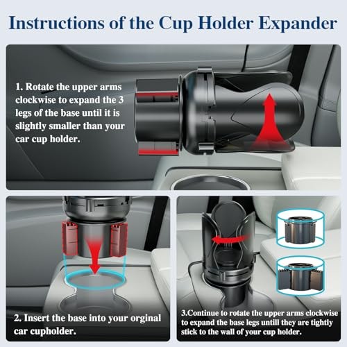 Car Cup Holder Expander, Cup Holder Extender Adapter with Expandable CUP-1pack