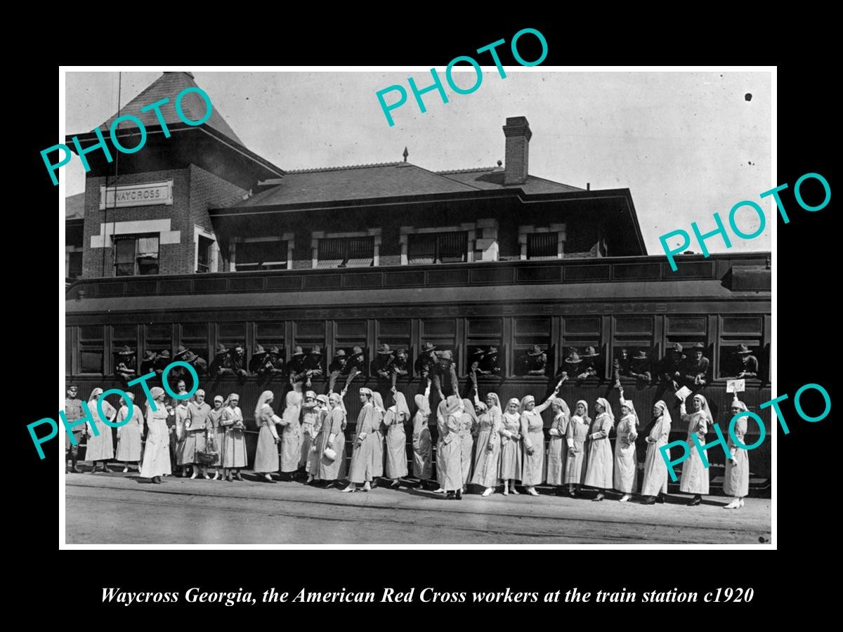 OLD POSTCARD SIZE PHOTO WAYCROSS GEORGIA AMERICAN RED CROSS CANTEEN WWI 1920 2