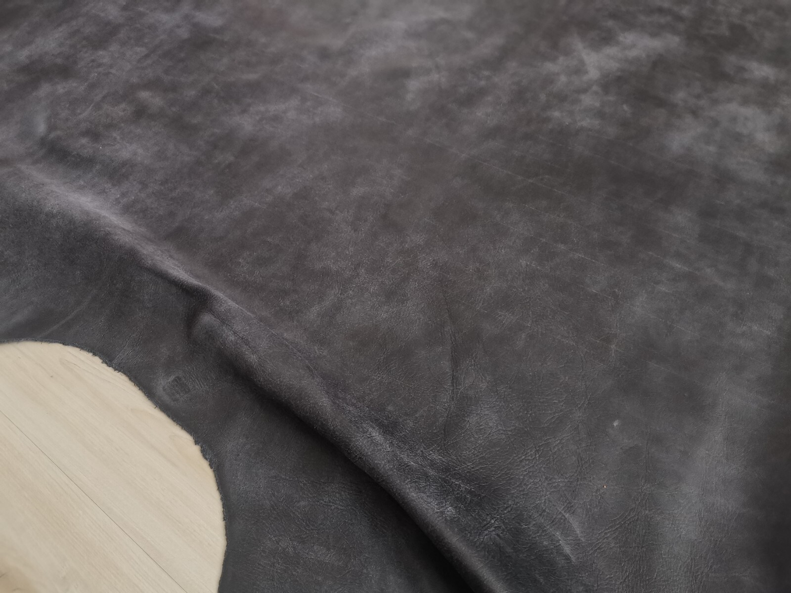 3-4oz ANILINE DARK BLUE LEATHER FULL HIDE MATTE UPHOLSTERY PANEL,SHEET,SQUARE