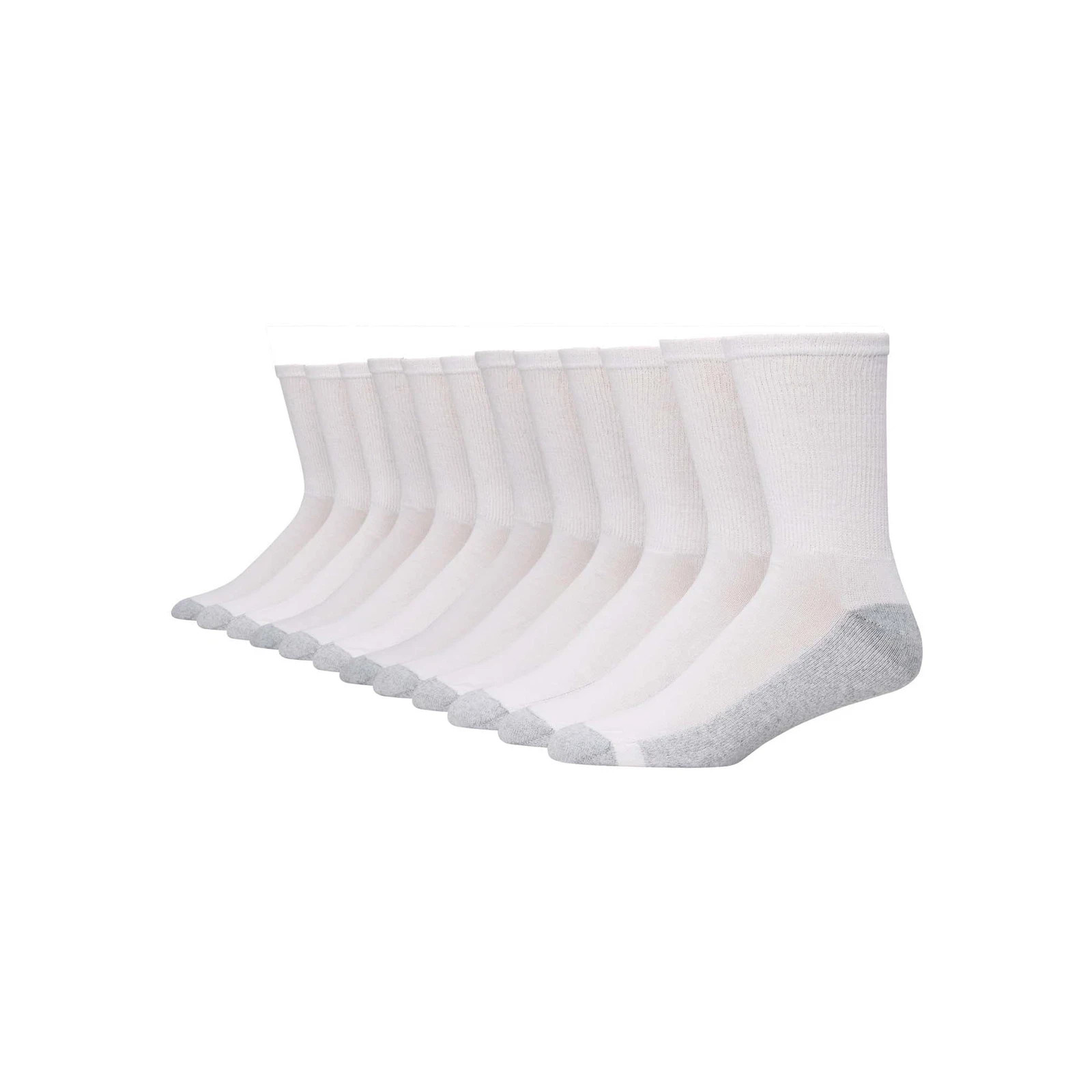 (12-Pair Pack) Hanes Men's Double Tough Crew Socks,(Shoe Size 12-14)Great Price