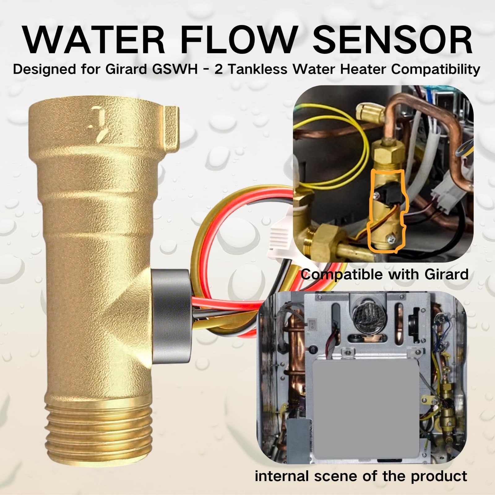 Water Flow Sensor Replacement for RV Tankless Heater Brass
