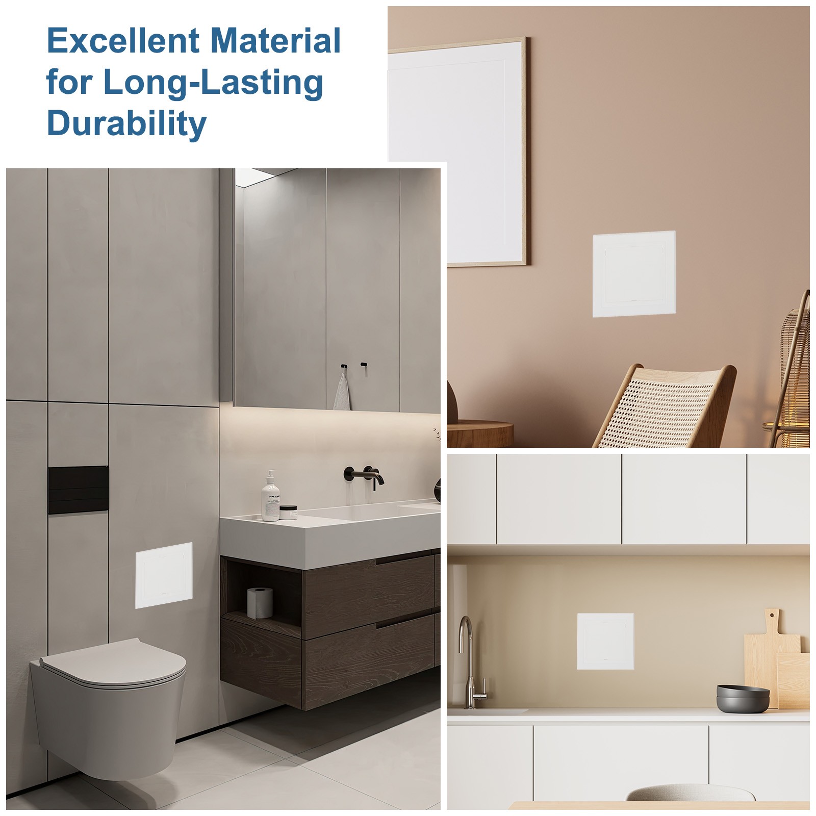 6.1x6.1 Inch(155x155mm) Removable Hinged Access Panel, 2Pcs Access Doors White