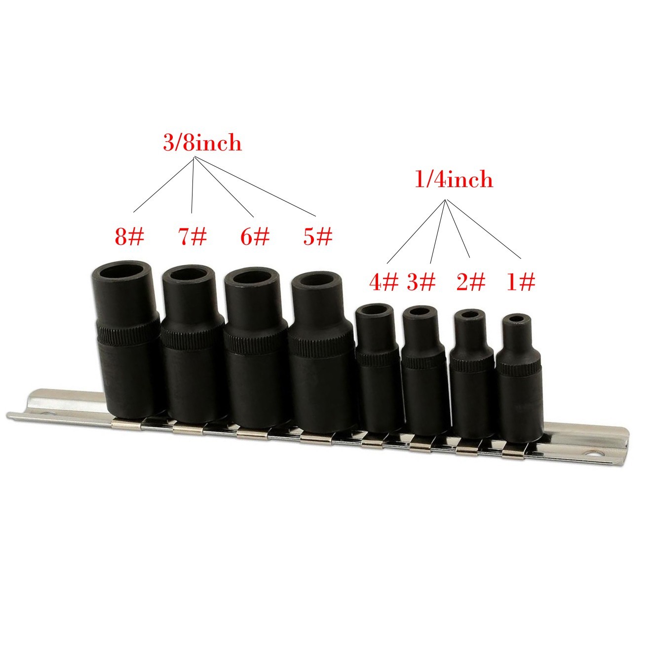 Functional Tap Socket Kit of 8Pcs Compatible with Multiple Drive Sizes