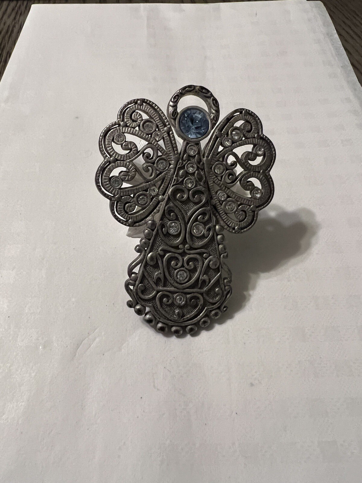 Premier Designs Silver Tone Rhinestone Angelic Angel Brooch RARE