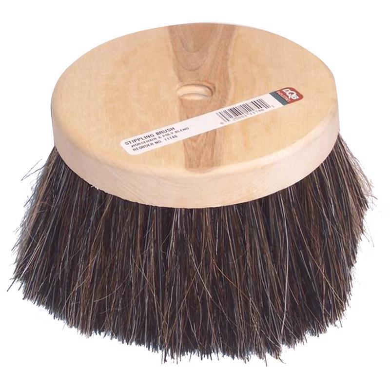 DQB Round Horsehair/Synthetic Blend Stippling Brush 5 L x 5-1/2 W in. with 5 L i
