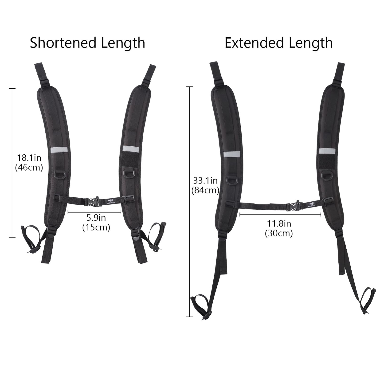 BASSDASH Adjustable Padded Backpack Shoulder Straps Replacement