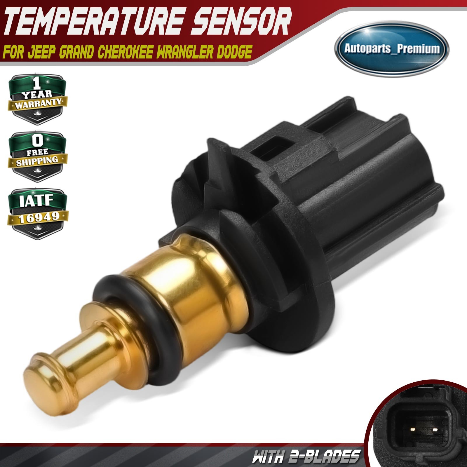 Water Temperature Sensor for Jeep Grand Cherokee Wrangler Cherokee Dodge Journey