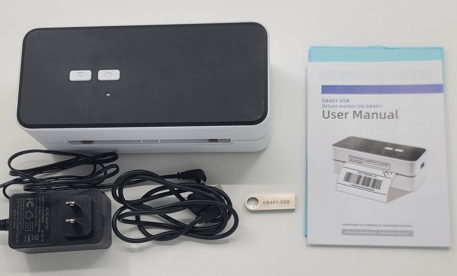 White Thermal Label Barcode Printer DB401 USB