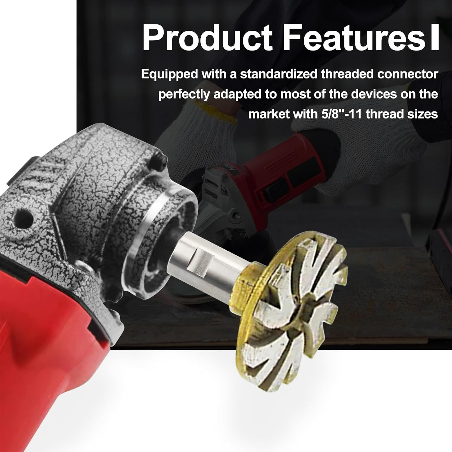 3-1/2" Stainless Angle Grinder Arbor Extension,1-1/2" Thread Length,For Angle Gr