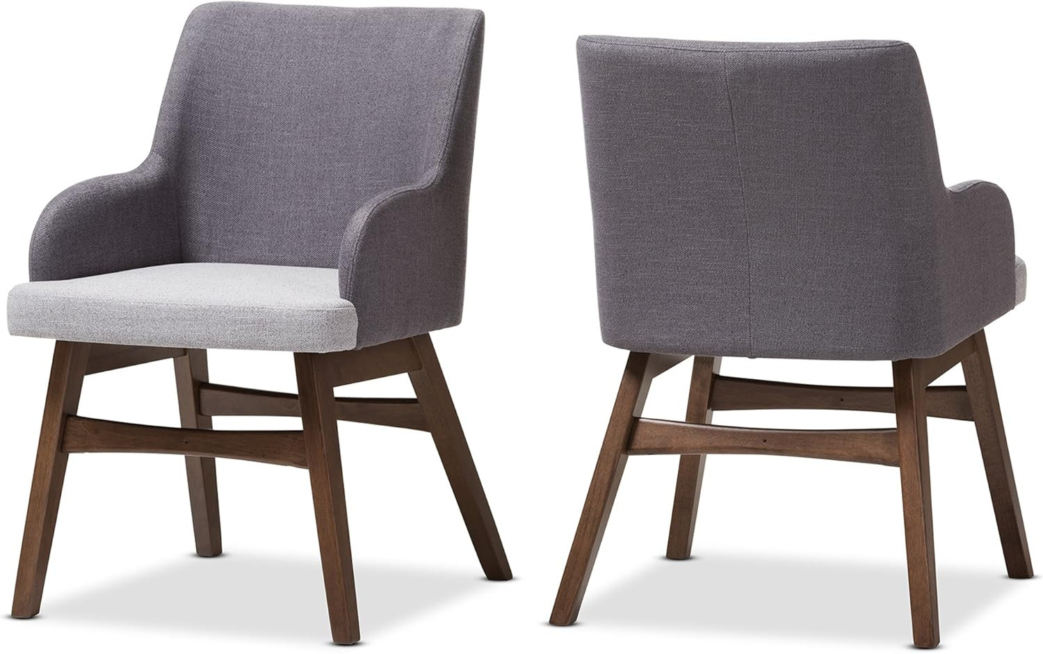 Stylish Two-Tone Grey Mid-Century Armchair for Modern Living Spaces