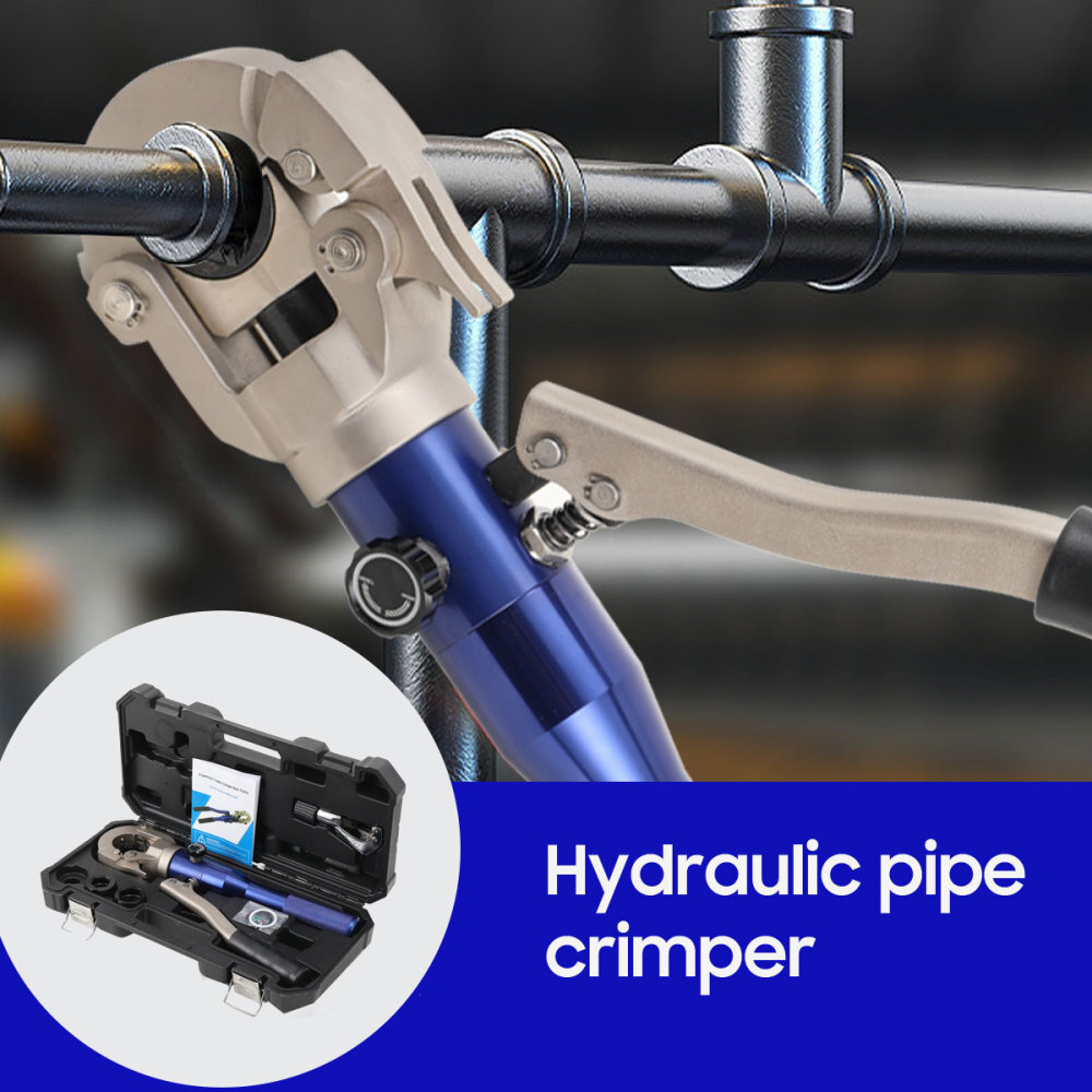 Hydraulic Copper Pipe Crimping Press Tool for 1/2”-1” Press Fittings Plumbing