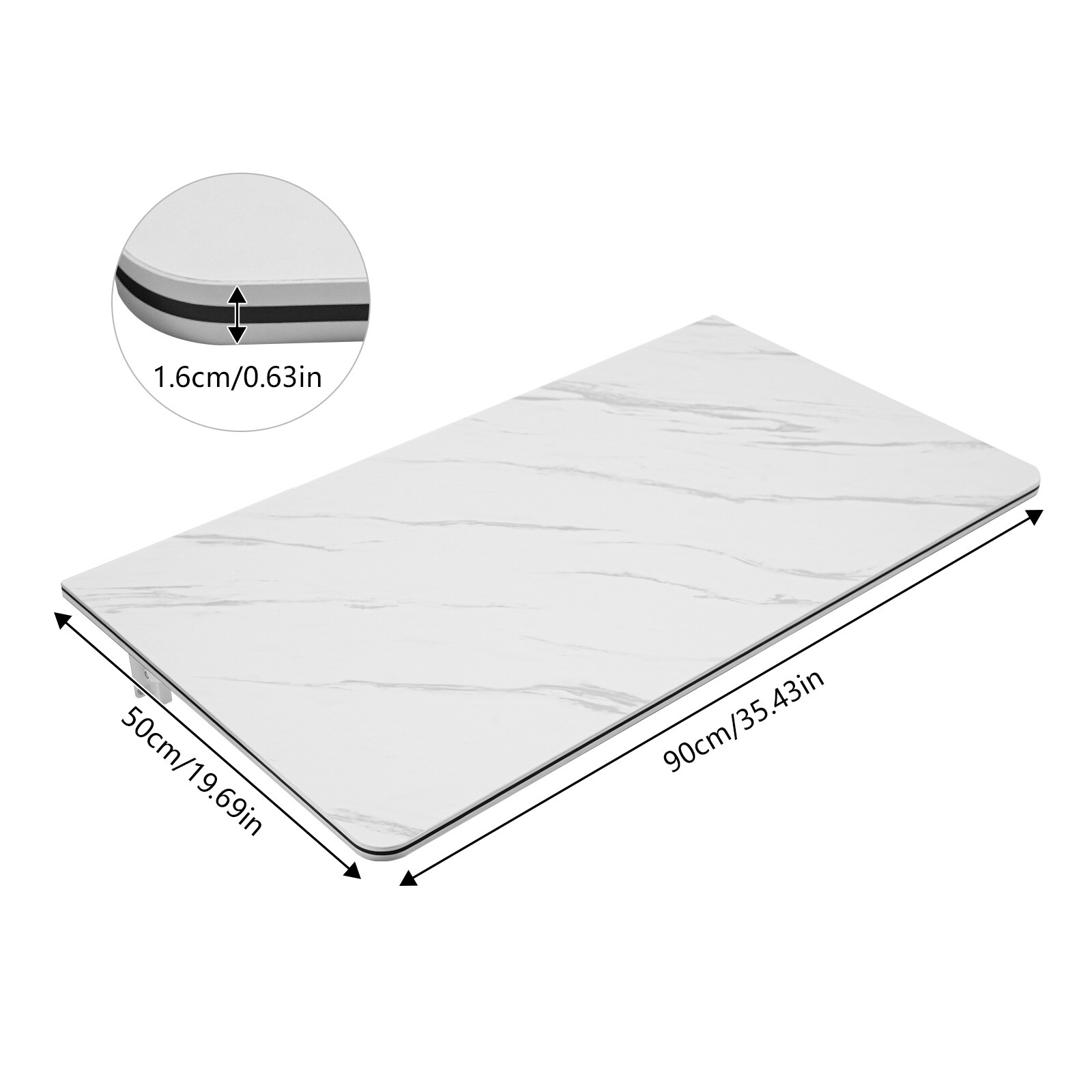 Folding Wall Mounted Laptop Desk with Brackets Space Saving Foldable Table US~