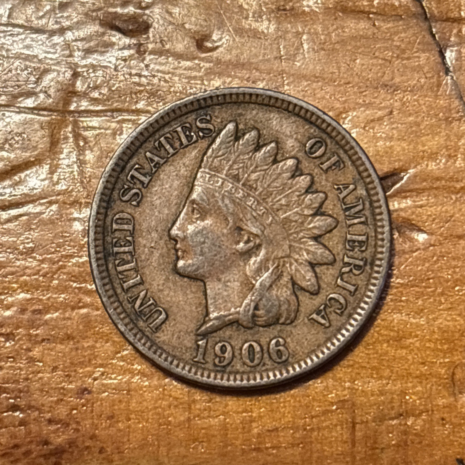 1906 1C Indian Cent AU+