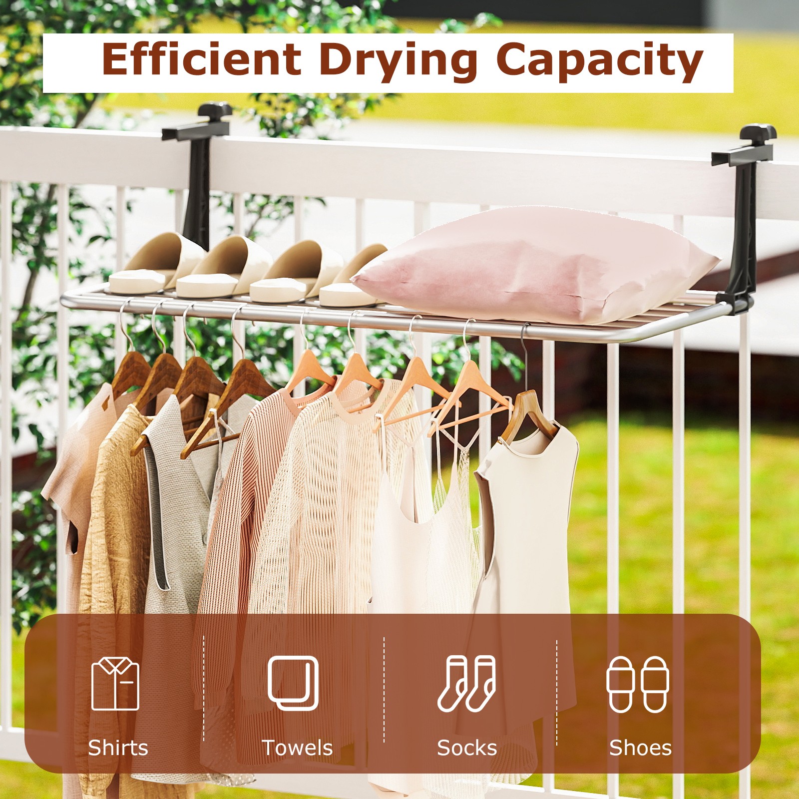 Portable Clothes Drying Rack w/Adjustable & Foldable Brackets Radiator Airer