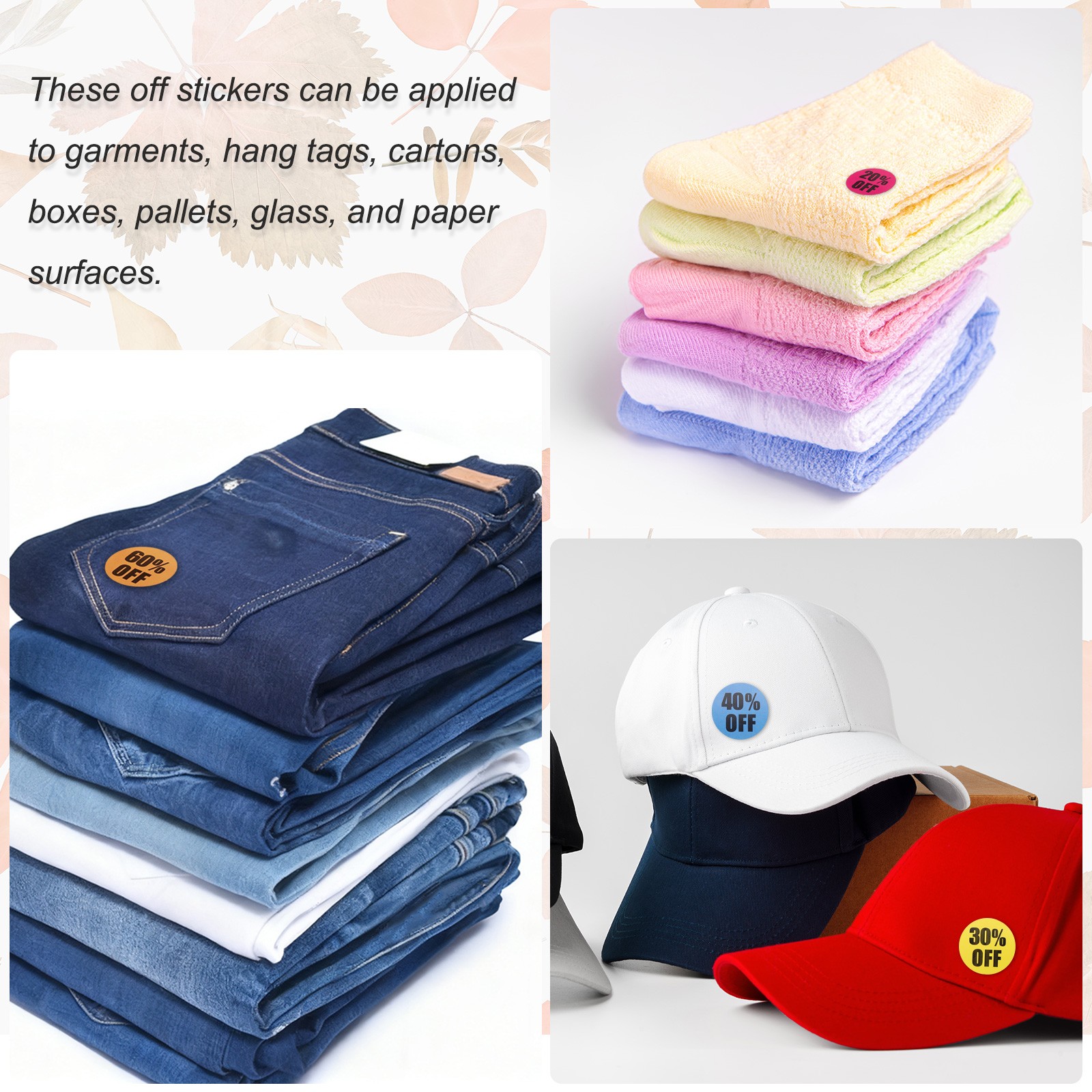500 Pcs 60% Off Stickers for Retail for Shops, Orange