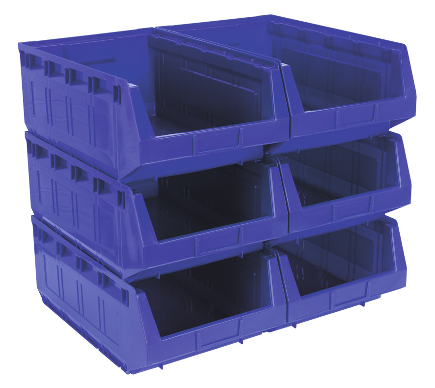 Sealey TPS56B Plastic Storage Bin 310 x 500 x 190mm - Blue Pack of 6