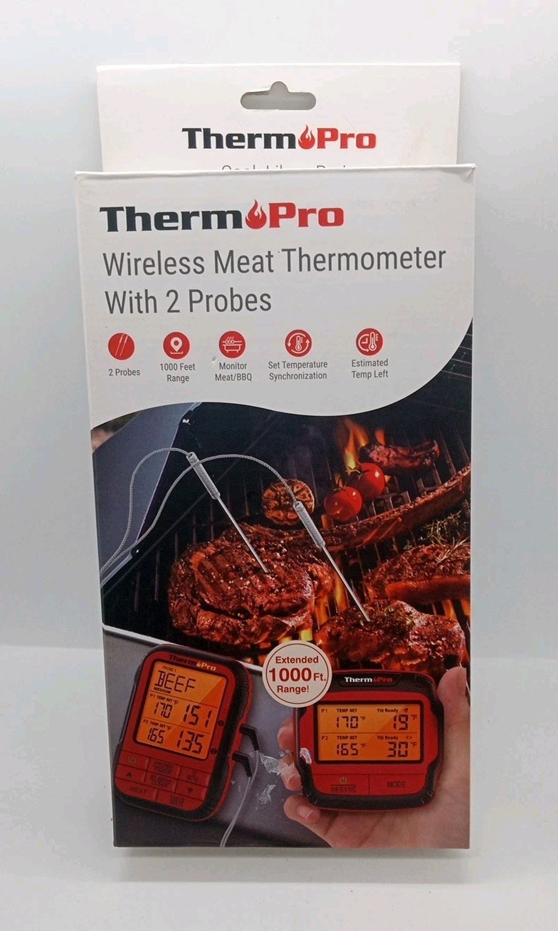 ThermoPro TP828BW 1000 FT Long Range Wireless Meat Thermometer with Dual Probe