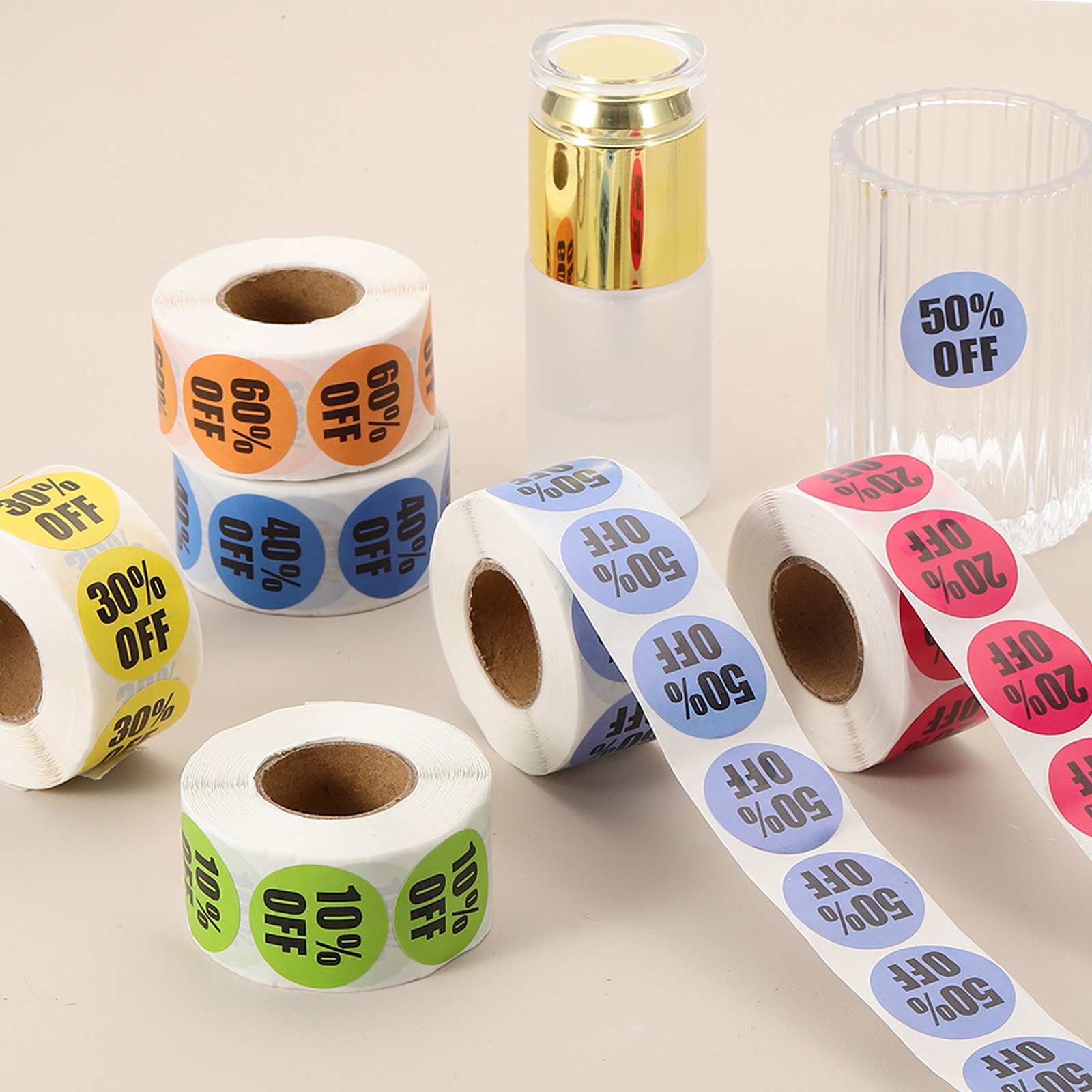 500 Pcs 60% Off Stickers for Retail for Shops, Orange