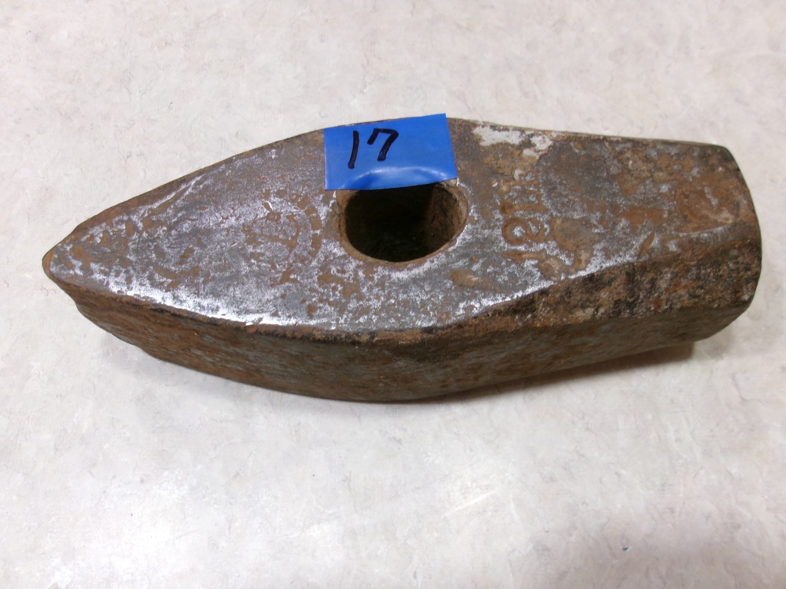 Vintage 12 Pound Plumb Anchor Stone Face Sledge Hammer. Straight Peen. Spalling