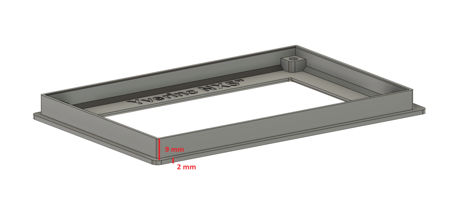 Einbaurahmen bezel frame für Nextion display LCD 5" Enhanced Yverinc Labs