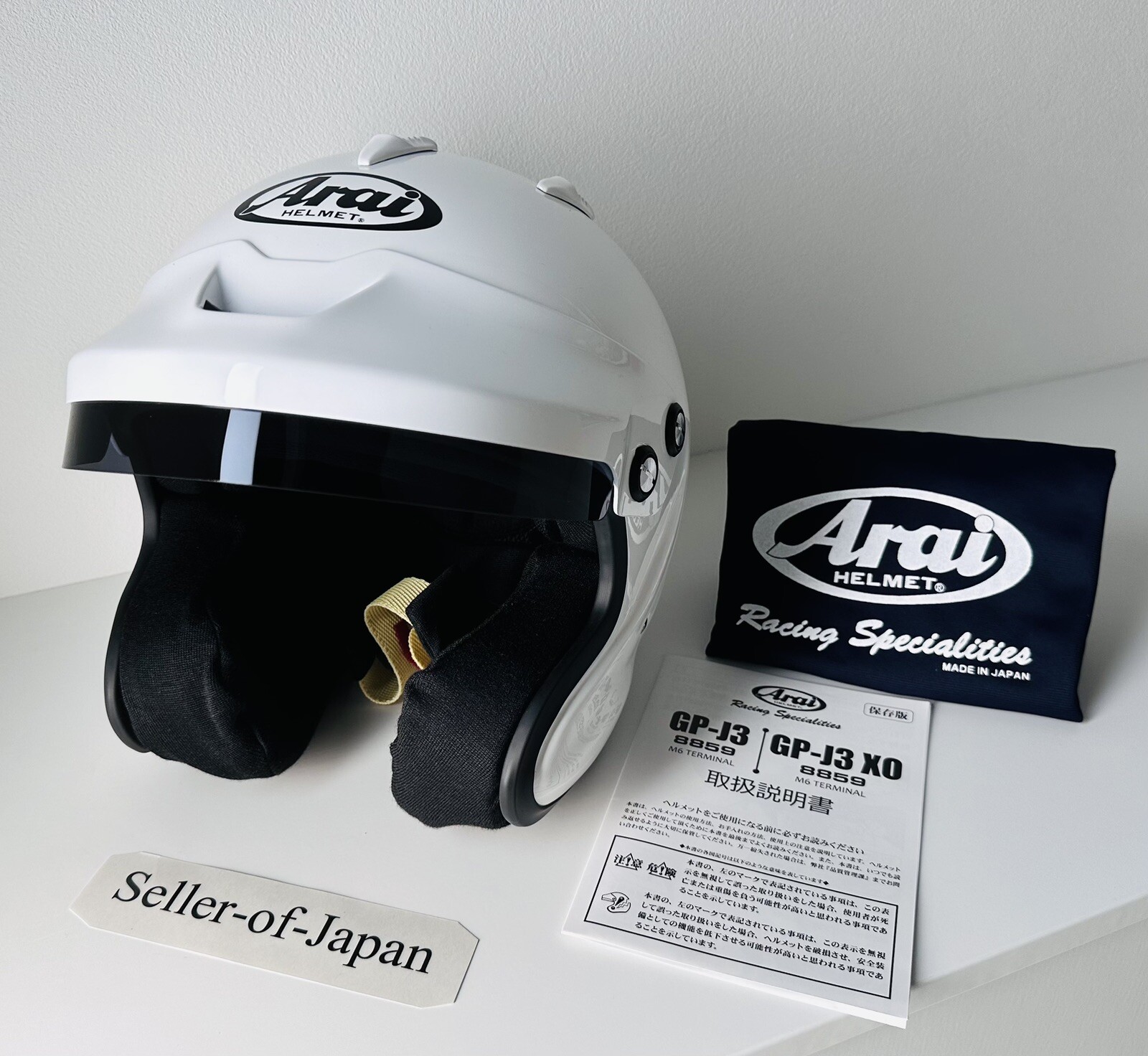 Arai Helmet GP-J3 8859 (59cm L size) rally, dirt trial, Free Ship, From Japan