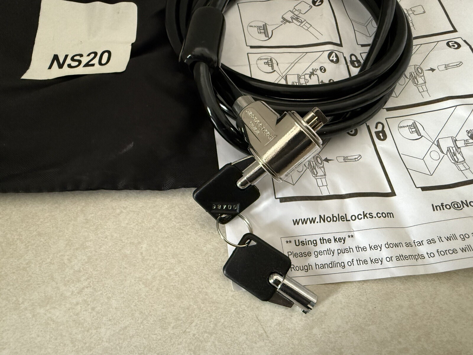 Noble Security Noble Locks NS-20 Laptop Notebook Cable Lock