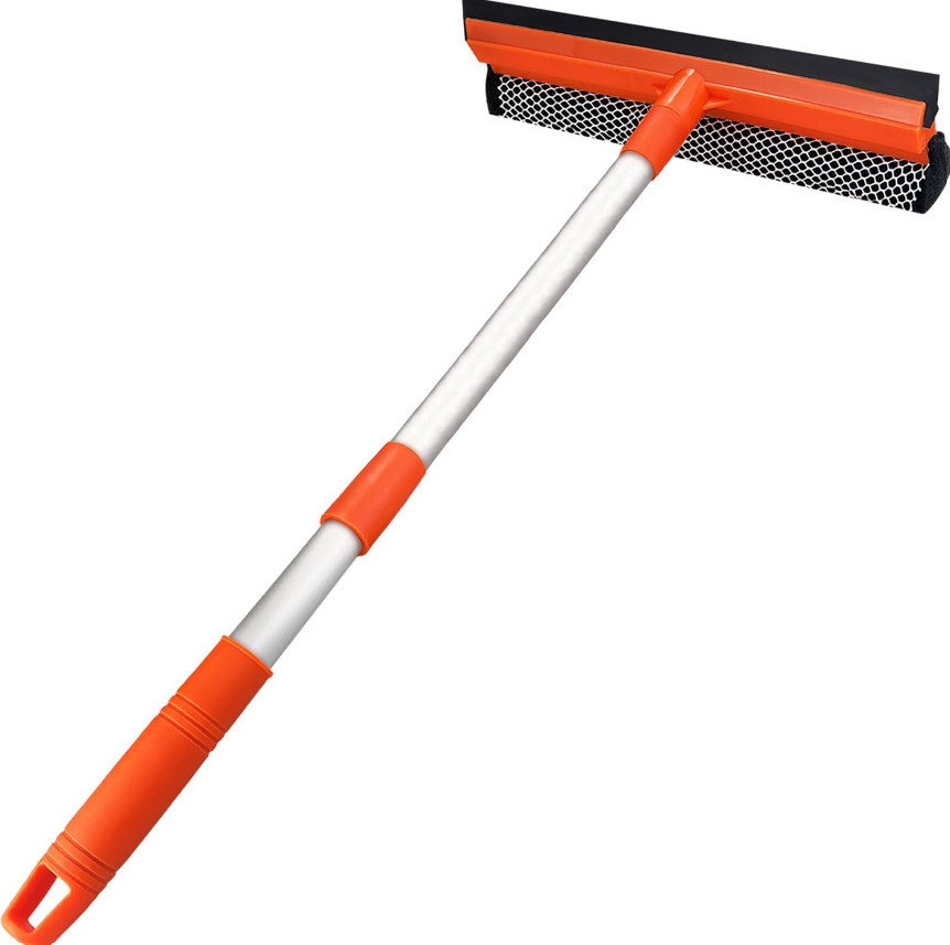 Windshield Cleaner Tool 2 in 1 Car Window Squeegee with Extendable Handle