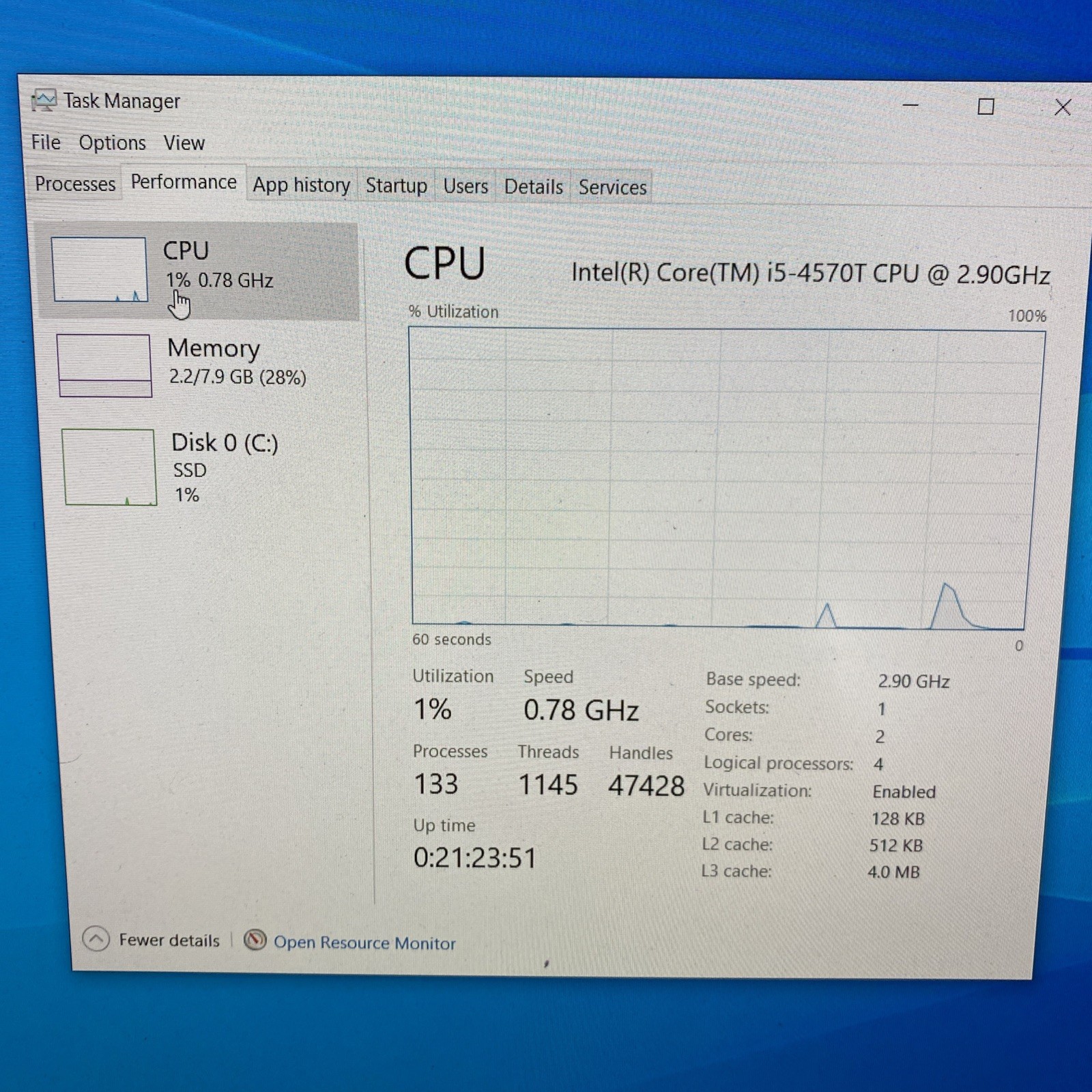 Dell OptiPlex 9020 Micro Core i5-4570T 2.9GHz 8GB 256GB SSD WIN10 Pro Computer