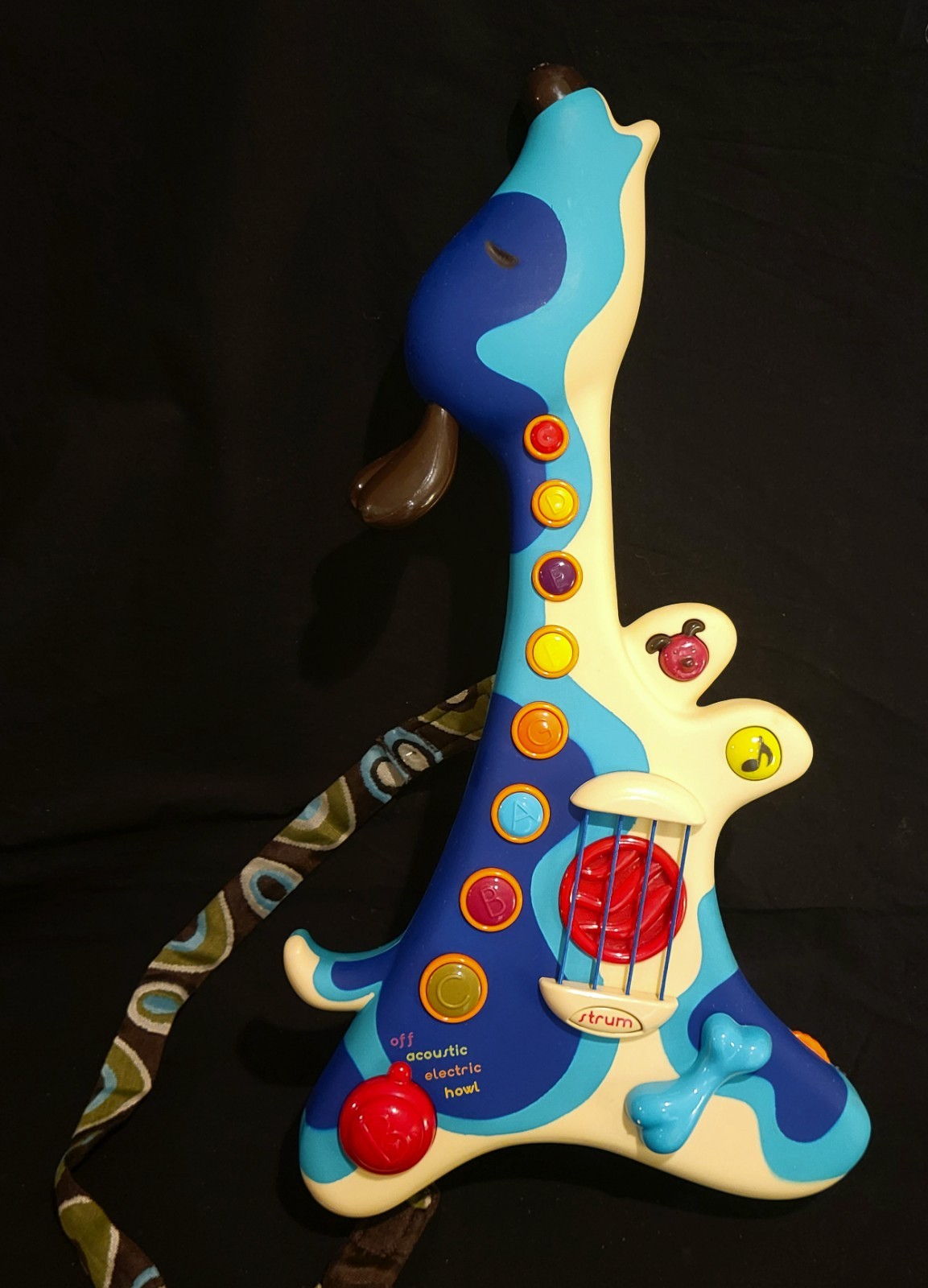 My B Toy Woofer Dog Guitar Puppy Kids Musical Hound Instrument Strum Toy Works
