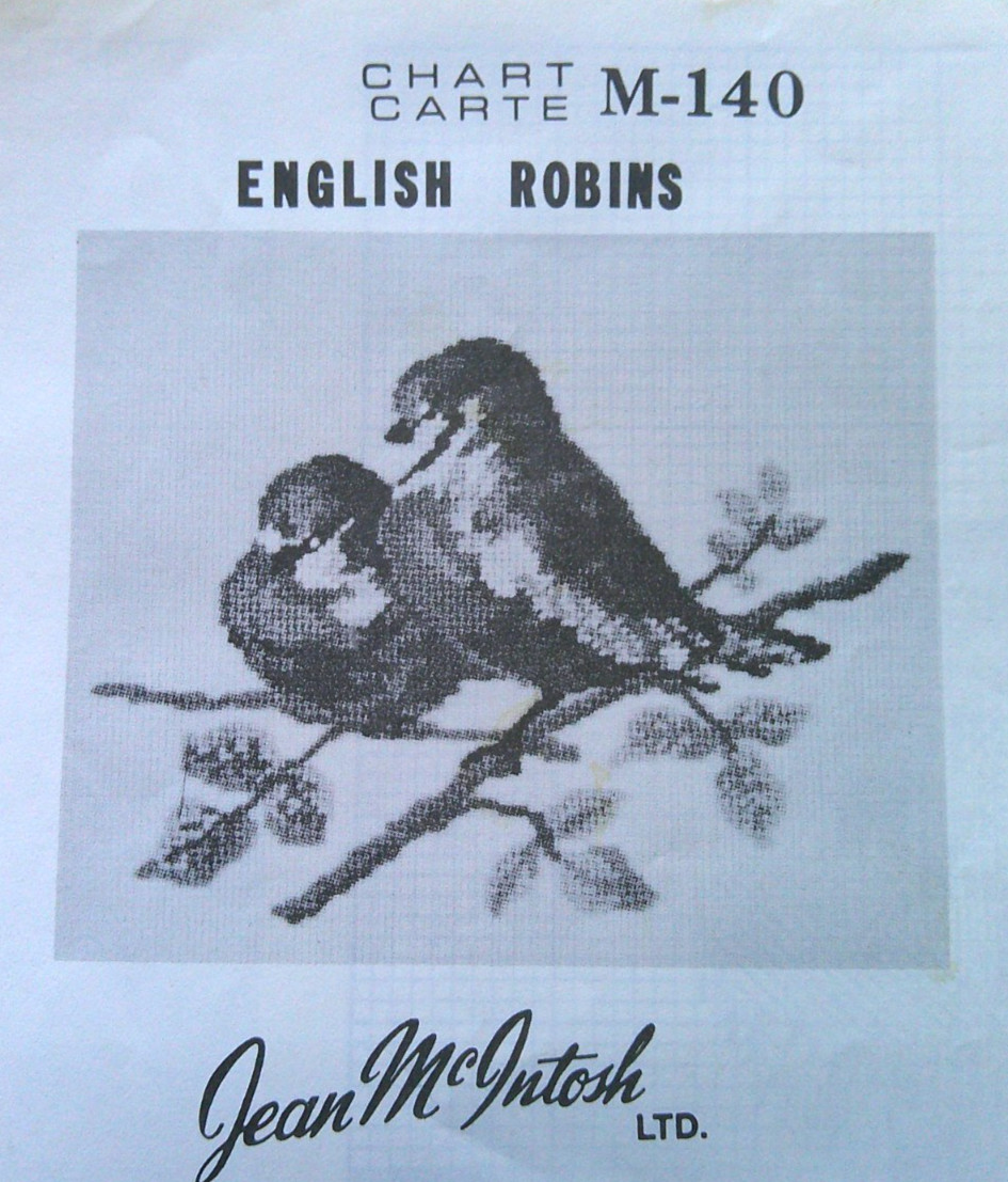 English Robins  needlepoint pattern  Jean McIntoch  *D11