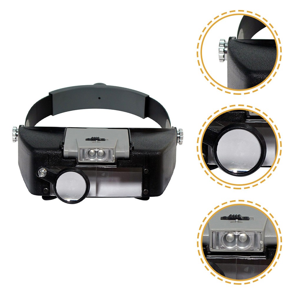 Portable Head Mounted Magnifying Glass Adjustable Tool for Clock Repair