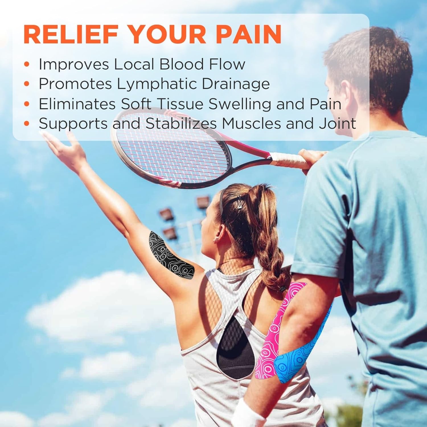 Innovative 2'' Kinesiology Tape - 16ft Rolls for Customizable Athletic Support