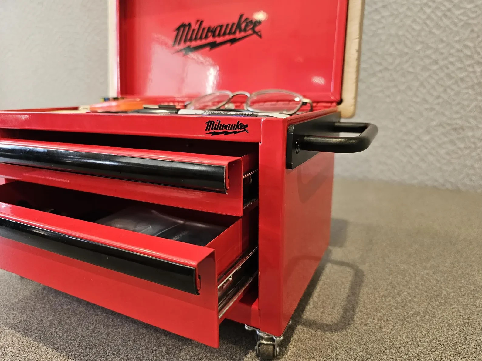 Mini Toolbox Side Handle for US General & Kobalt | Bolt-On Metal Pull Handle Up